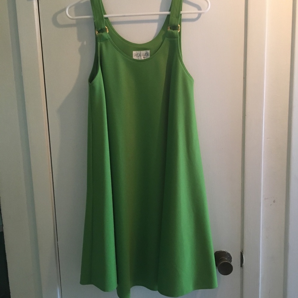 Vintage green Faycai Amor Paris swing dress